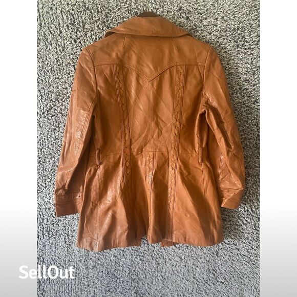 Vintage Montgomery Ward Women's Leather Jacket Brown Size 8 - Picture 5 of 9